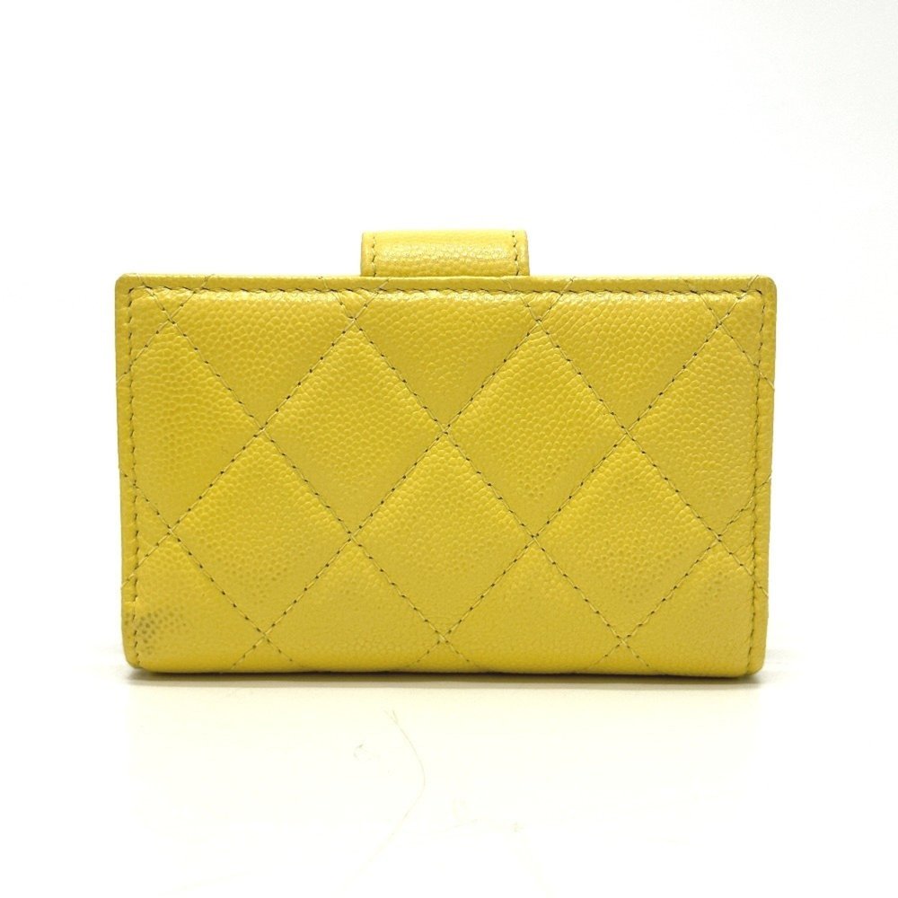 CHANEL AP1991 CC Coco Mark Small Card Case/Coin Case in Caviar Leather, Yellow - Picture 2 of 10